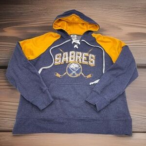 Buffalo‎ Sabres Hockey NHL Hoodie Women’s XL Blue/Yellow Sweatshirt Pullover